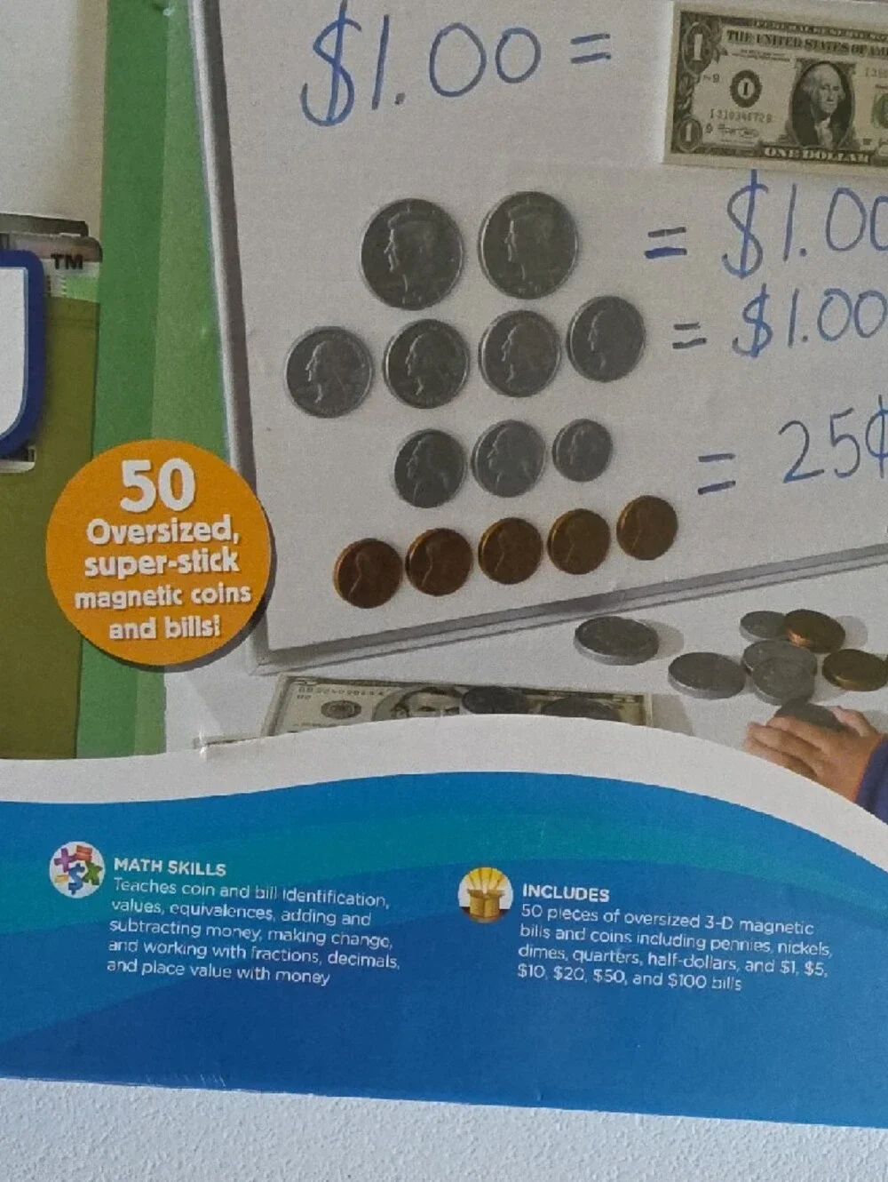 Big Money 3-D Magnetic Coins and Bills - Homeschool - Math